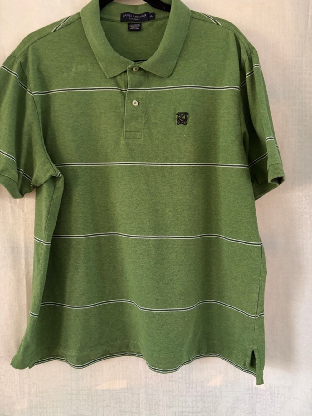 Daniel Cremieux Olive Green Polo with White Stripes